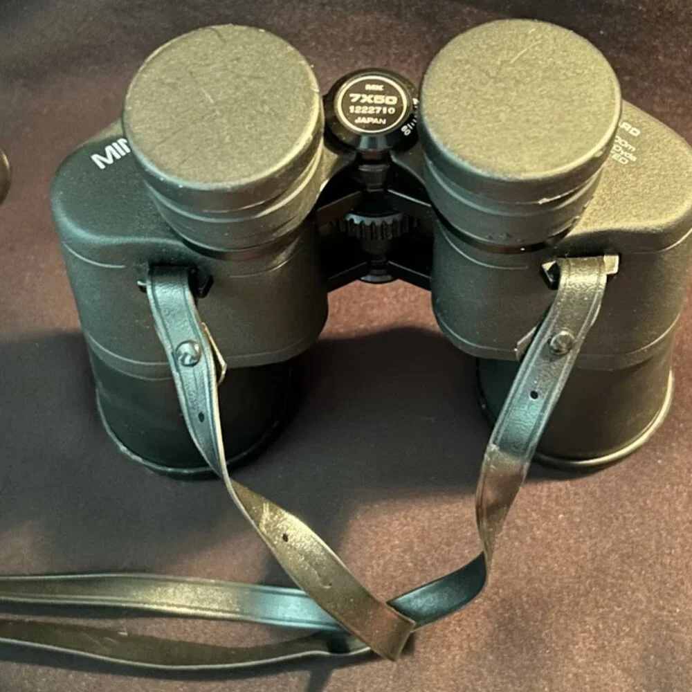 Minolta Standard MK 7X50 7.8° Binoculars Burgundy Case Cloth Multi-Coated Japan